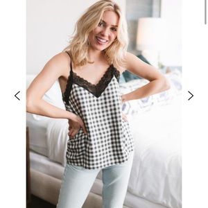 Gingham and Lace Camisole